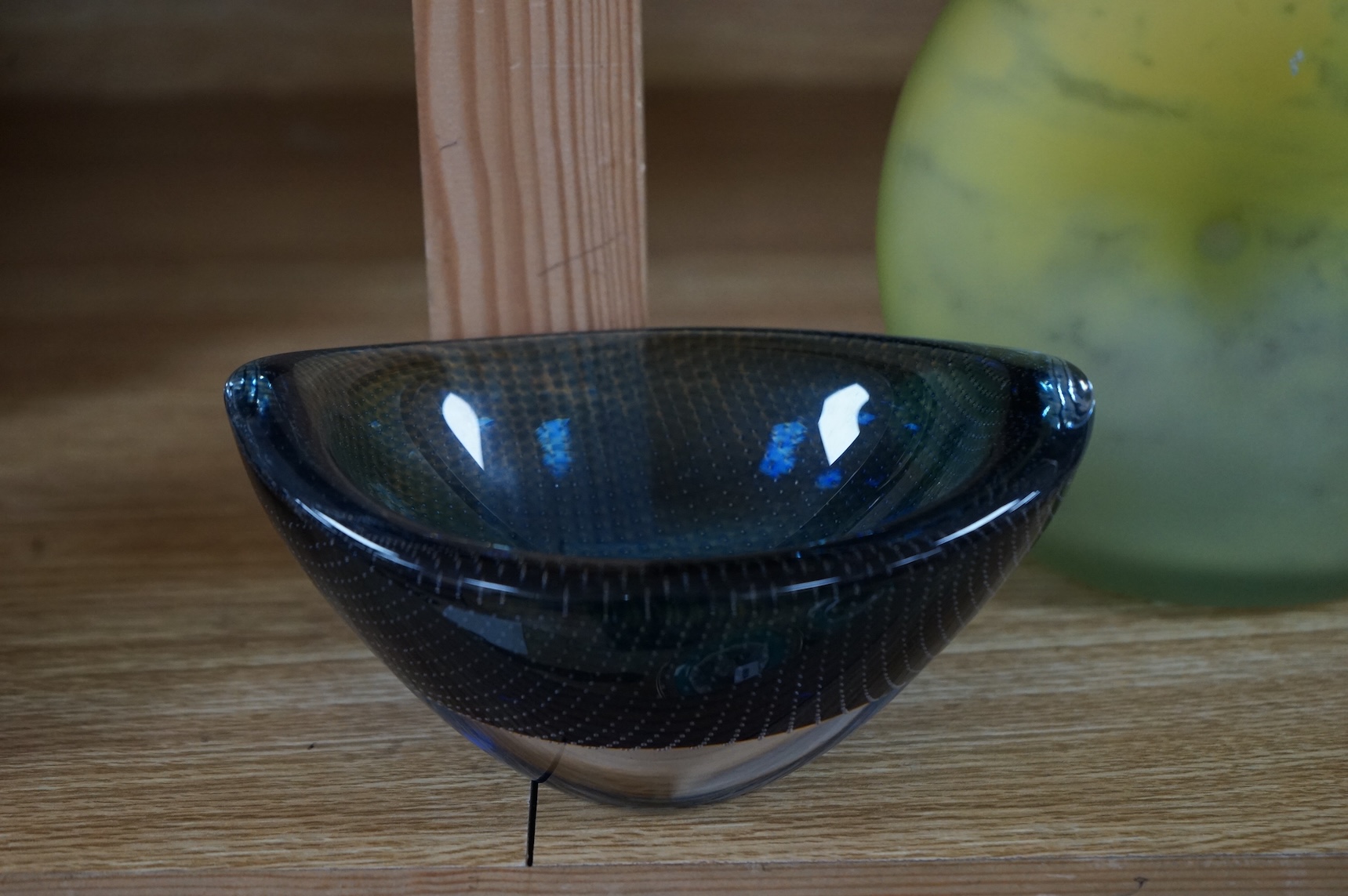 Sven Palmqvist Orrefors kraka bowl and Murano art stem vase, largest 26cm high